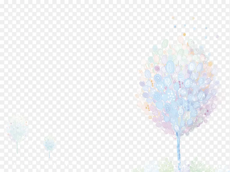 水彩 树木
