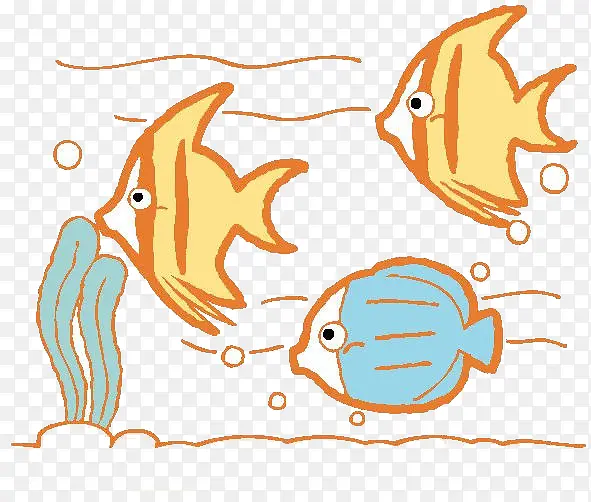 鱼 水族 卡通 水生物