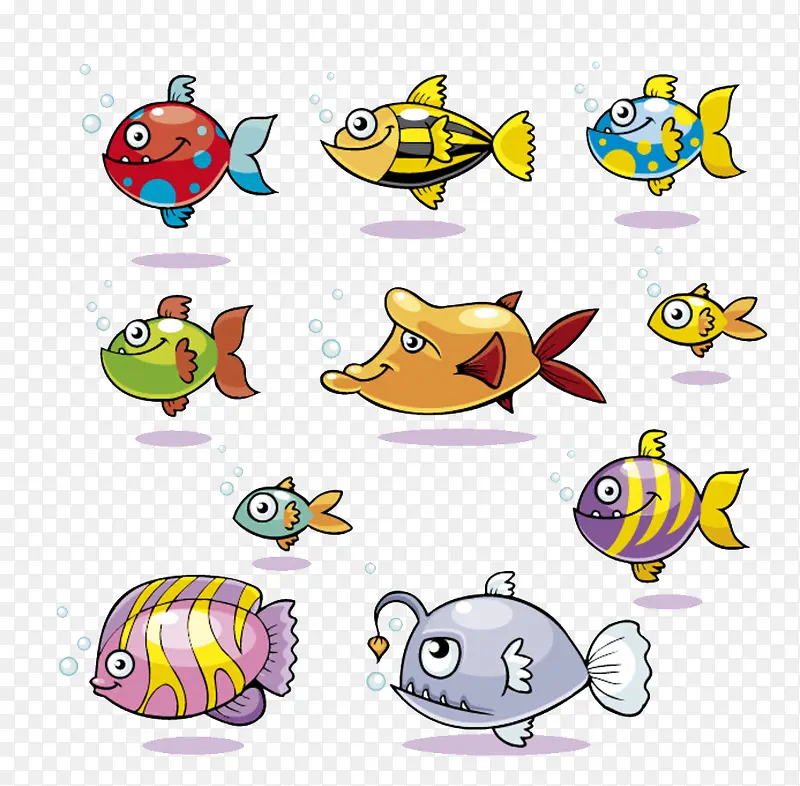 鱼 水族  水生物 动物 卡通