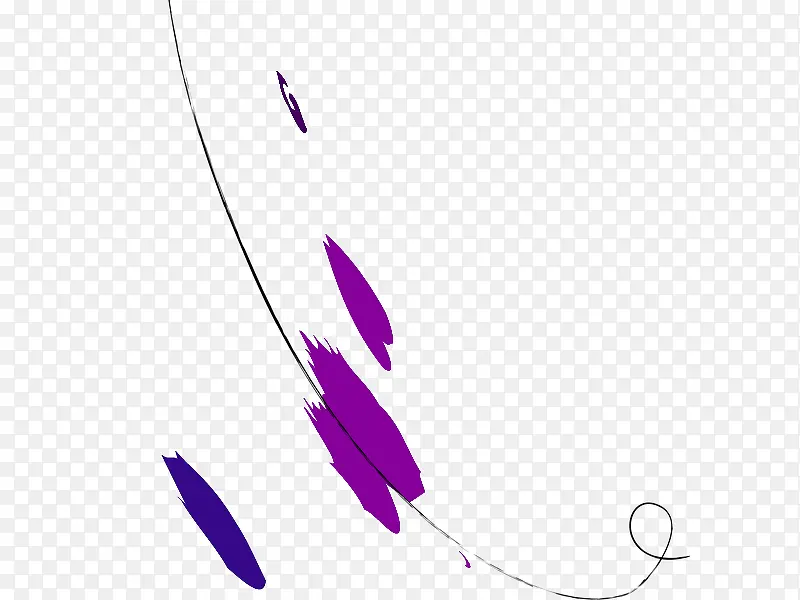 紫色水粉线条