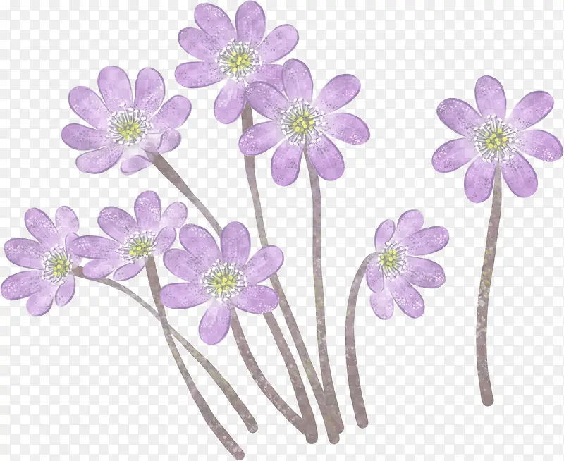 紫色唯美手绘小花