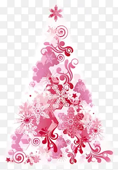 粉色梦幻花纹圣诞树