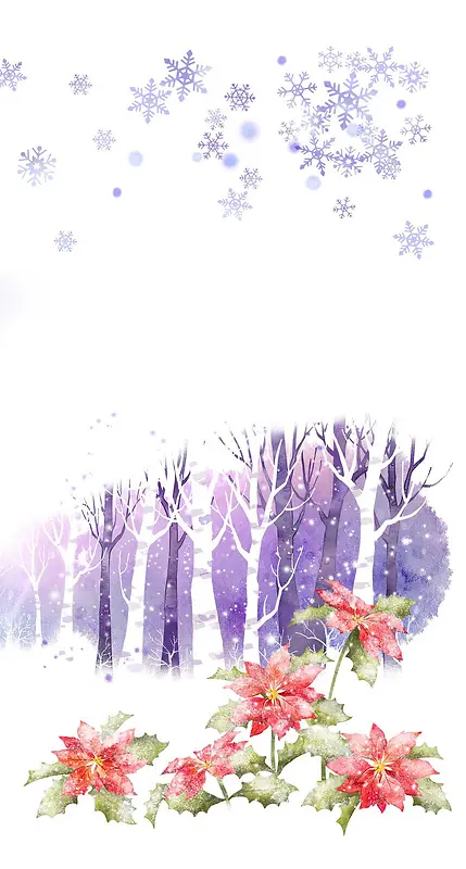 紫色雪花梦幻壁纸