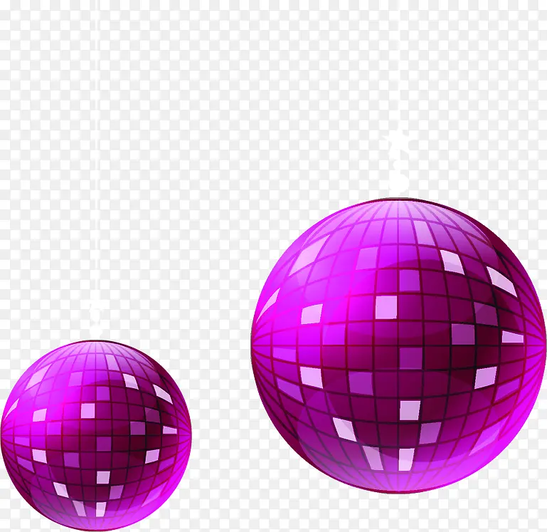 两个立体紫色圆球