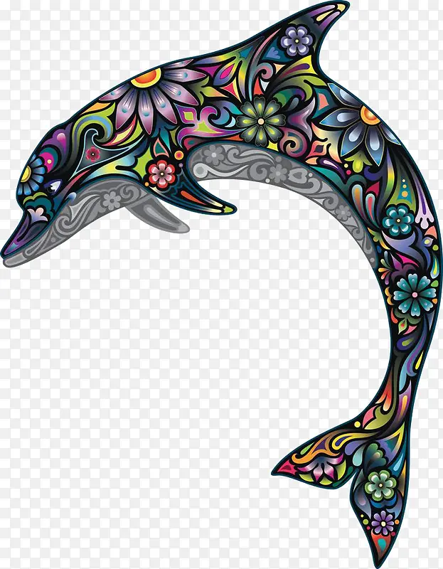 中国风经典纹理海豚