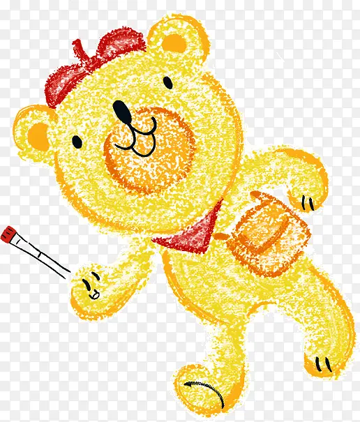 黄色画家小熊