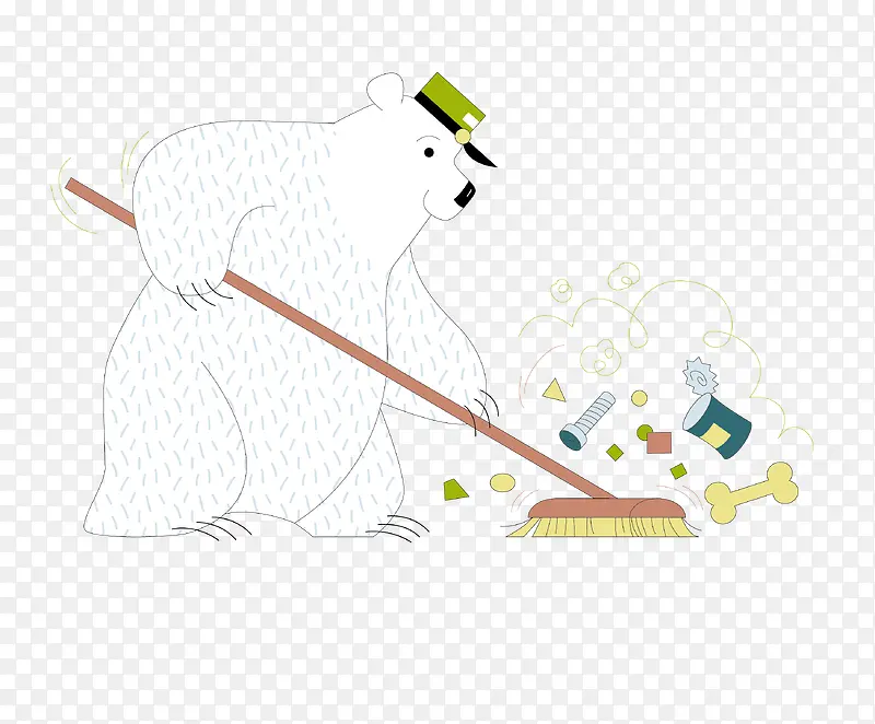 小白熊打扫卫生免费下载