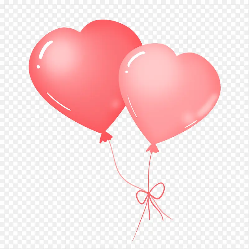 儿童节粉红色心形气球