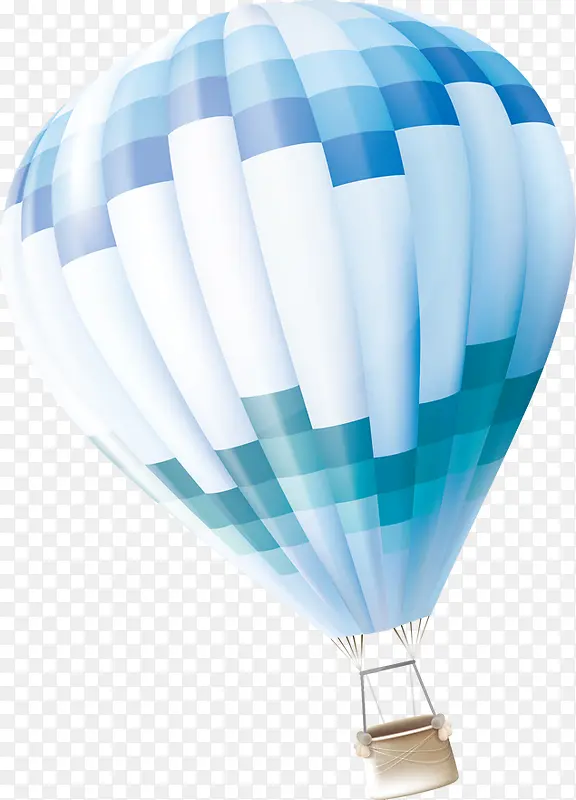 蓝白色的热气球