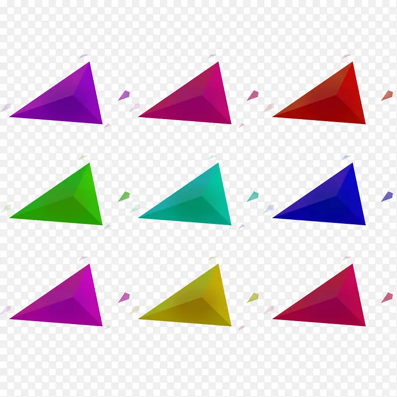 彩色立体三角装饰