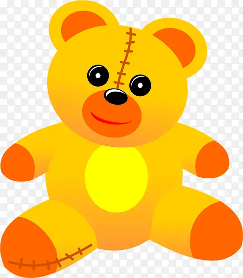 黄色小熊手绘人物