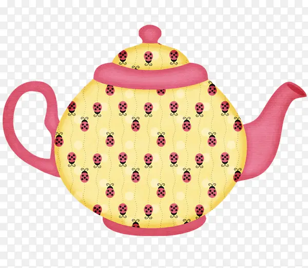 手绘瓢虫图案茶壶