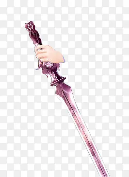 手绘紫色利剑装饰