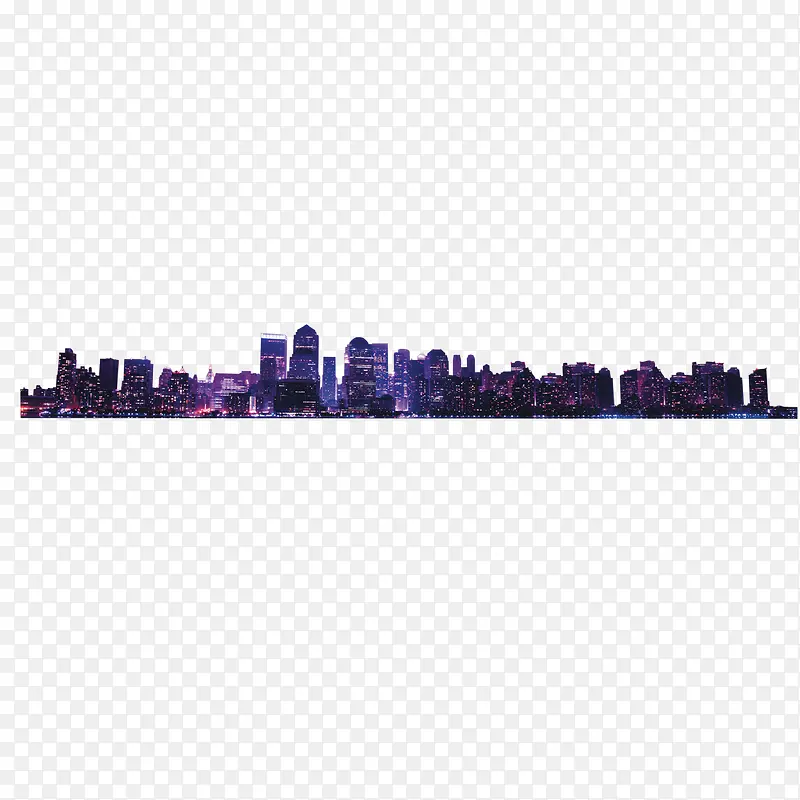 紫色城市夜景装饰设计