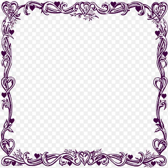 紫色花纹边框装饰图片