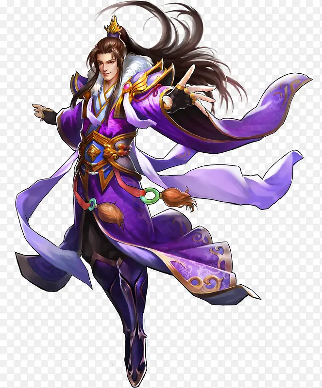 紫色飞扬服饰男生