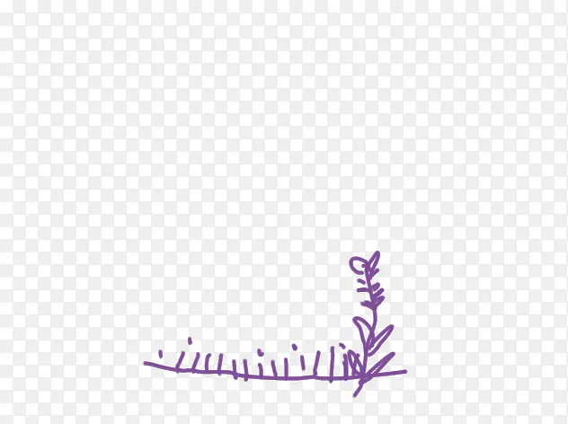 手绘紫色小草装饰