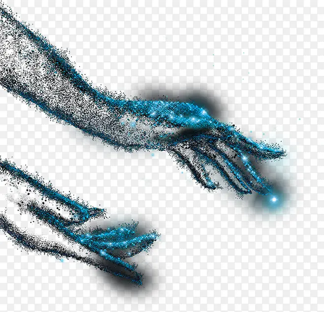 蓝色水晶手臂插画