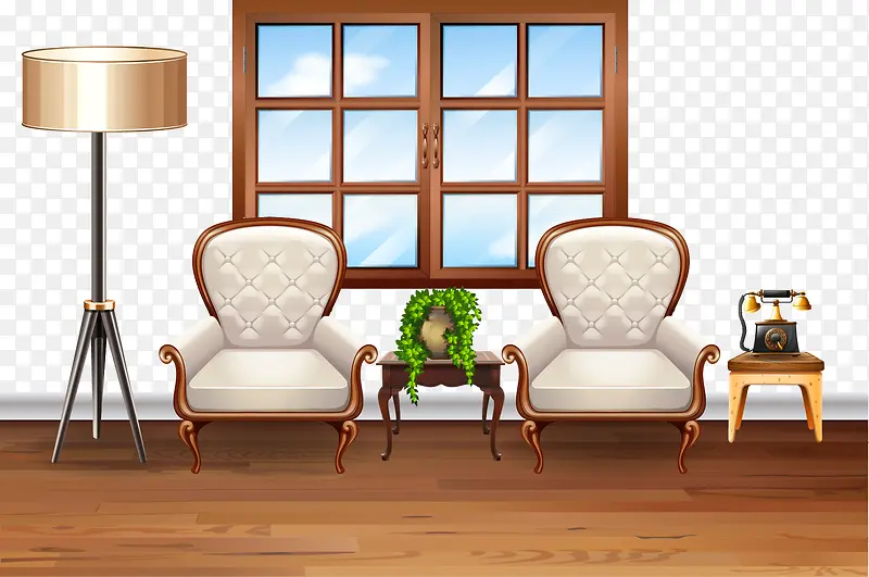 褐色简约家居装饰图案