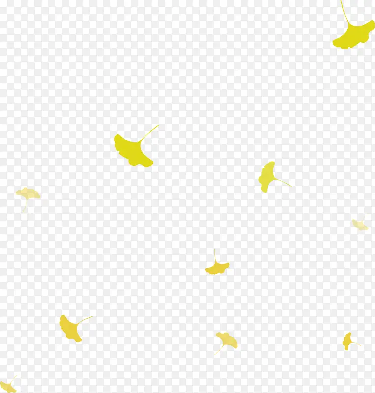 中秋节手绘黄色树叶