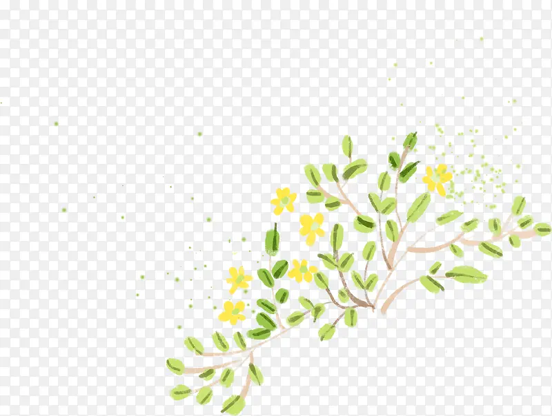黄色唯美小花植物装饰