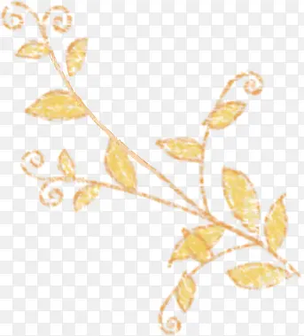 手绘彩笔黄色树叶