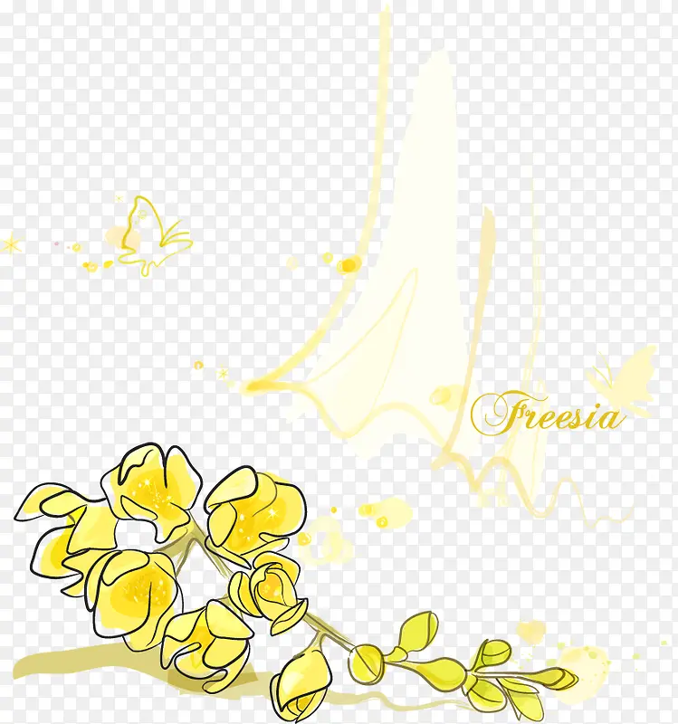 卡通手绘黄色小花