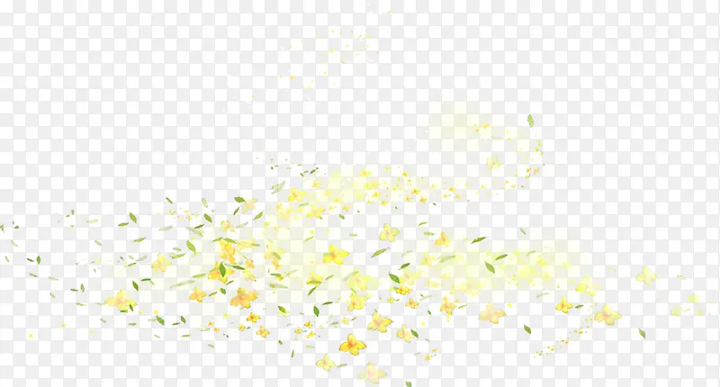 手绘黄色小花风景