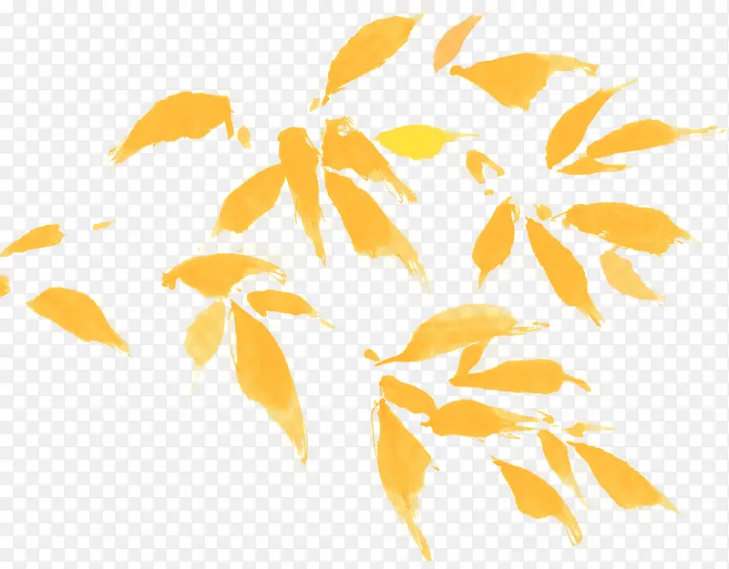 手绘黄色创意秋日树叶