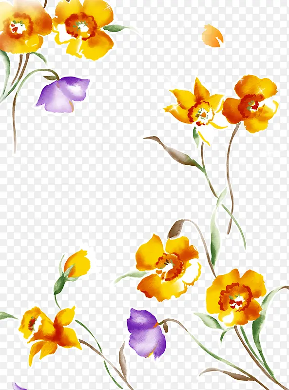 卡通黄色温馨小花植物