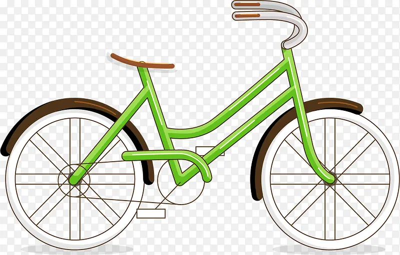 绿色单车矢量素材