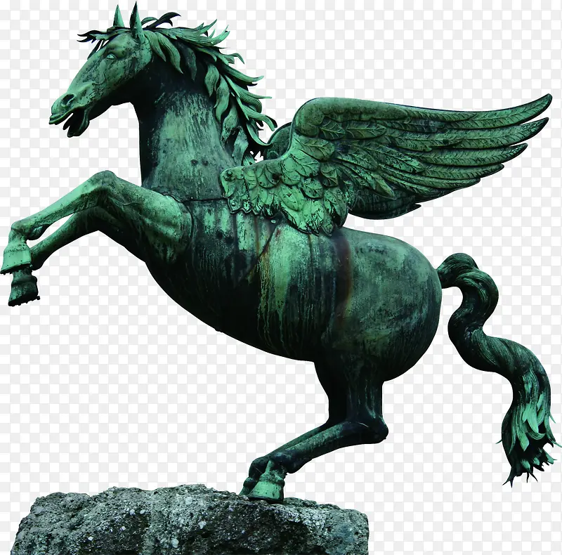 古典绿色雕刻大马