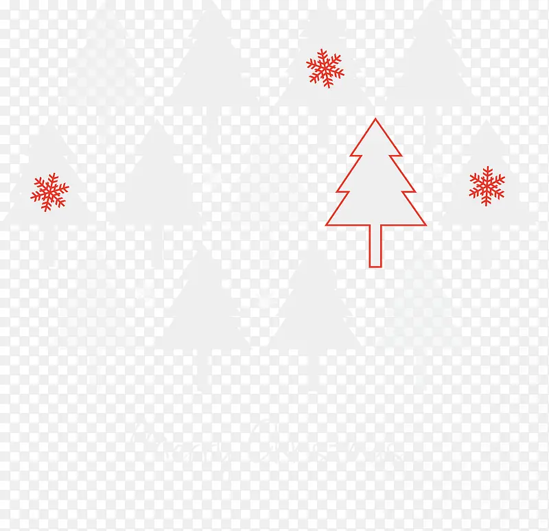 白色圣诞树贺卡装饰画矢量