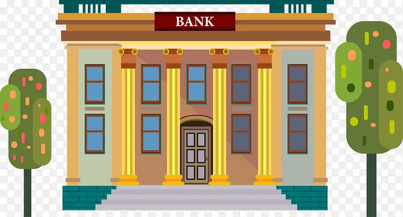 银行插图矢量图