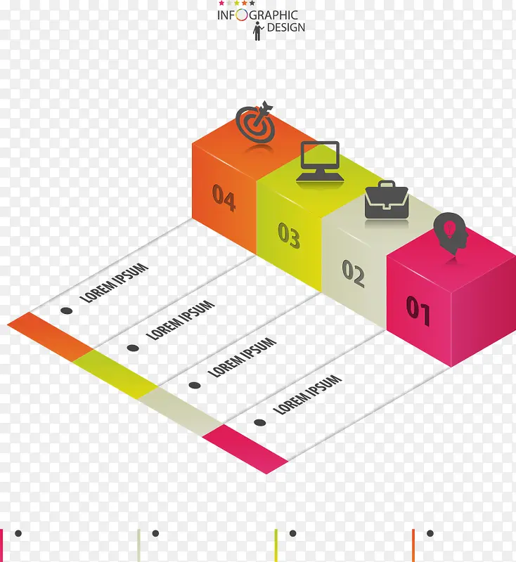 矢量立体方块信息图表