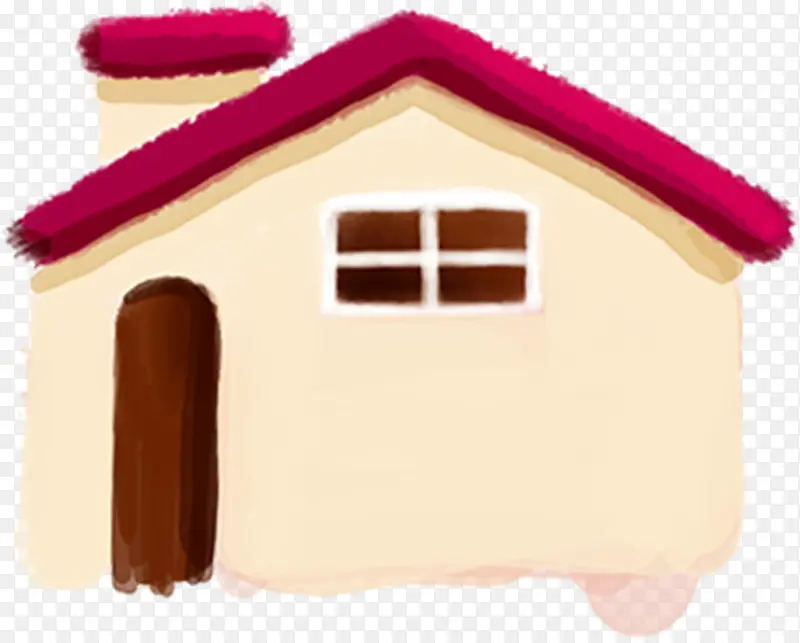 手绘粉色漫画房屋