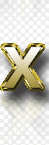 黄金质感字母X