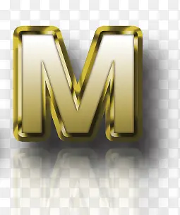 黄金质感字母M