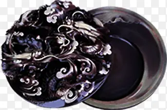 黑色花纹茶杯装饰