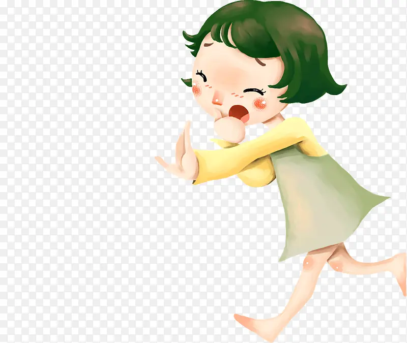 手绘卡通可爱女生