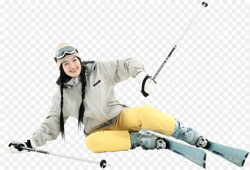 高清女生滑雪人物