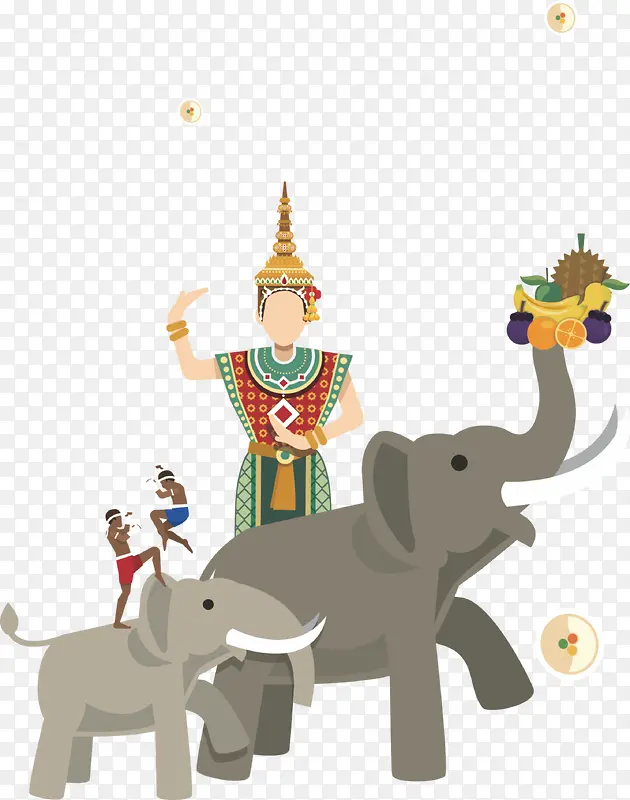 卡通东南亚大象