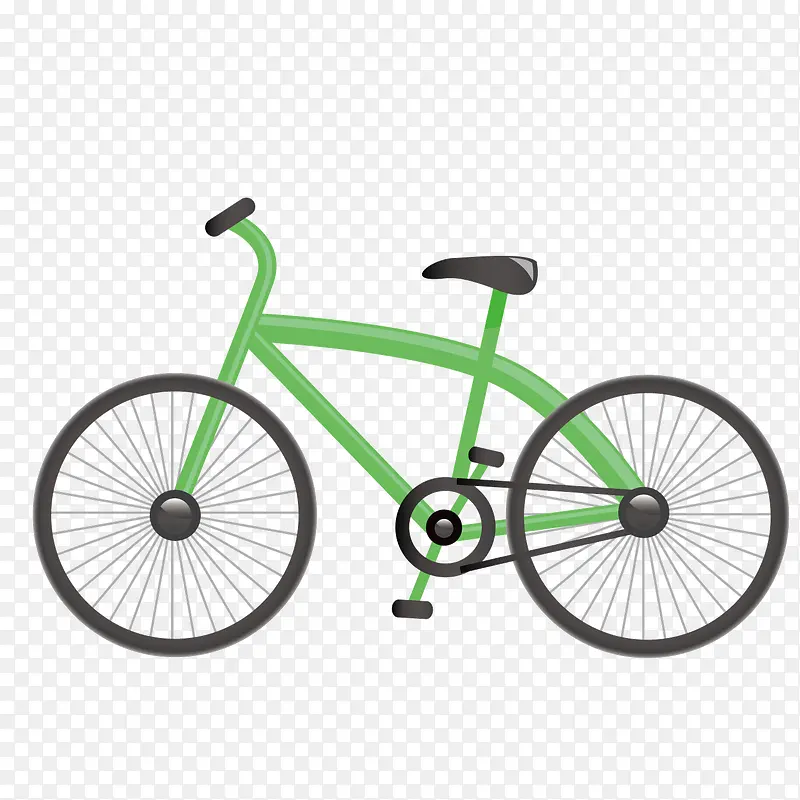 矢量绿色自行车单车
