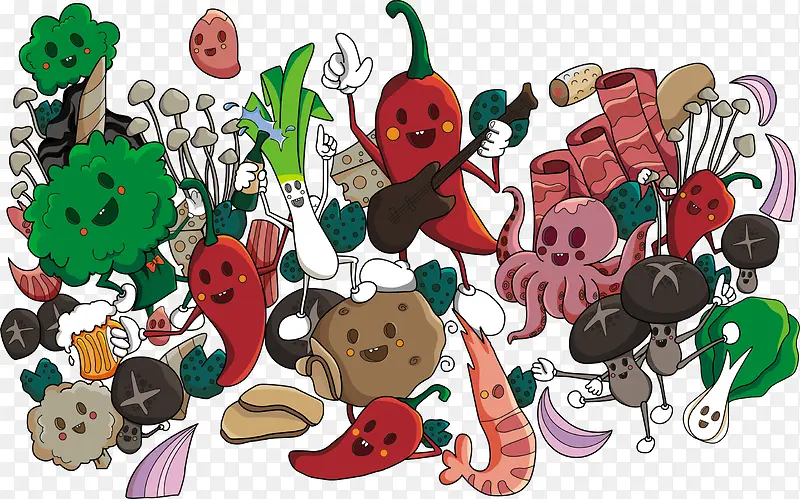 卡通蔬菜食物插画卡通