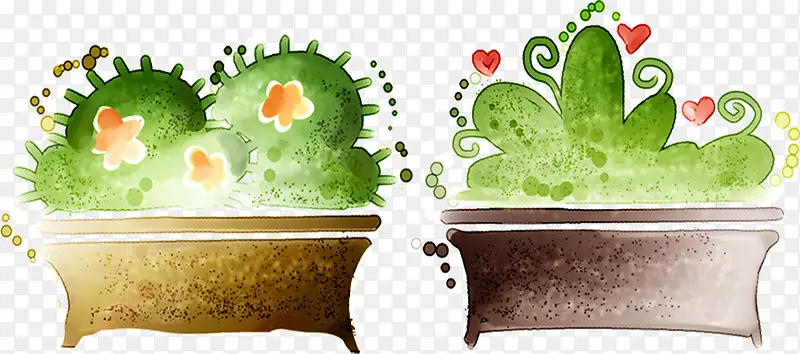 创意手绘水彩花坛效果