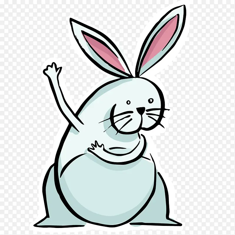 卡通复活节兔子矢量图