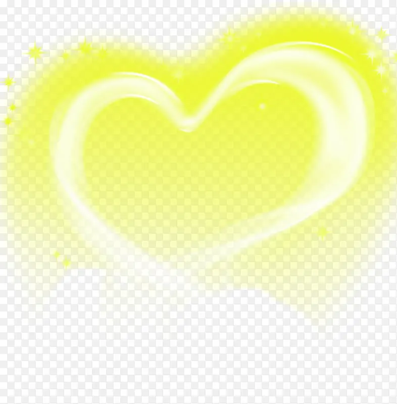 创意合成黄色的爱心水彩效果