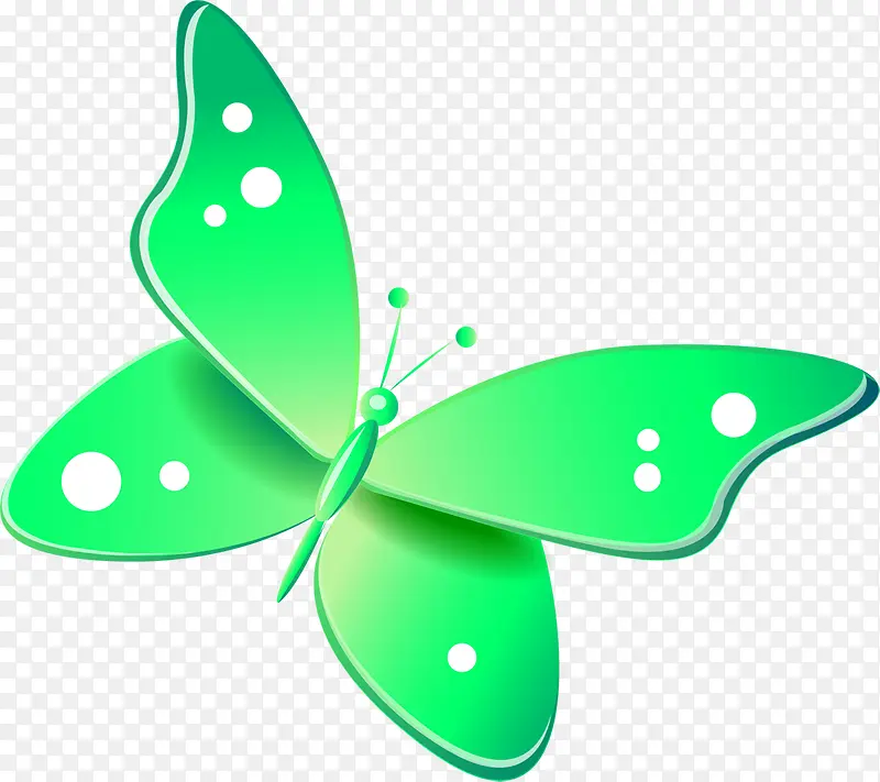 绿色卡通设计可爱蝴蝶