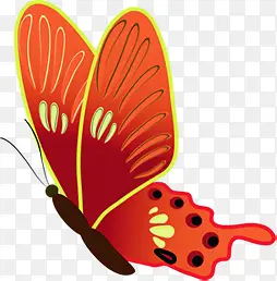 红色卡通彩绘蝴蝶