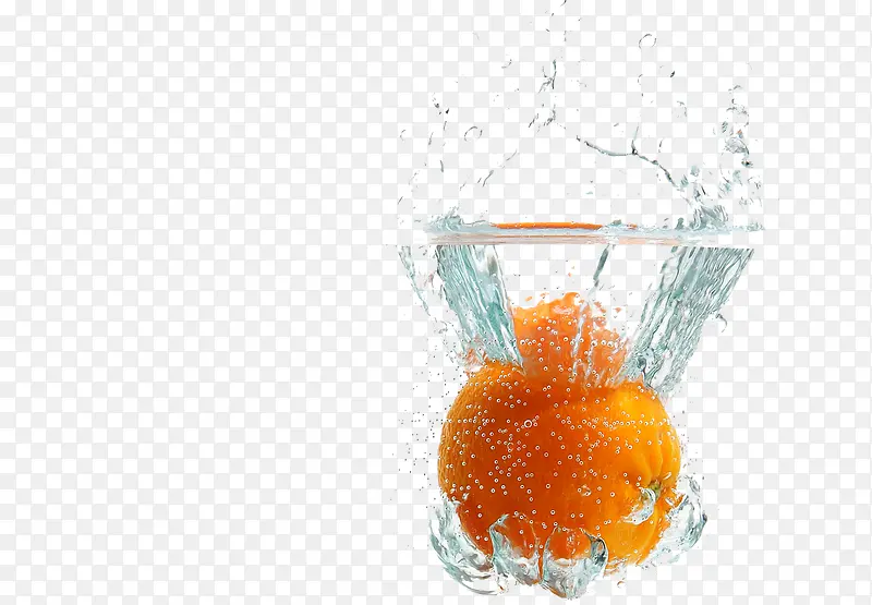 水里的橙子素材